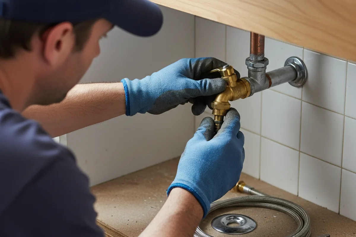 Shutoff valve and fitting work during Well Pump Repair in Mount Horeb